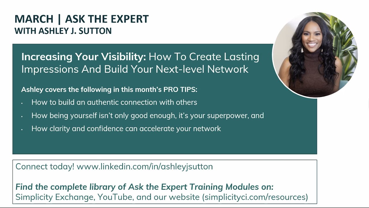 Increasing Your Visibility with Ashley Sutton!