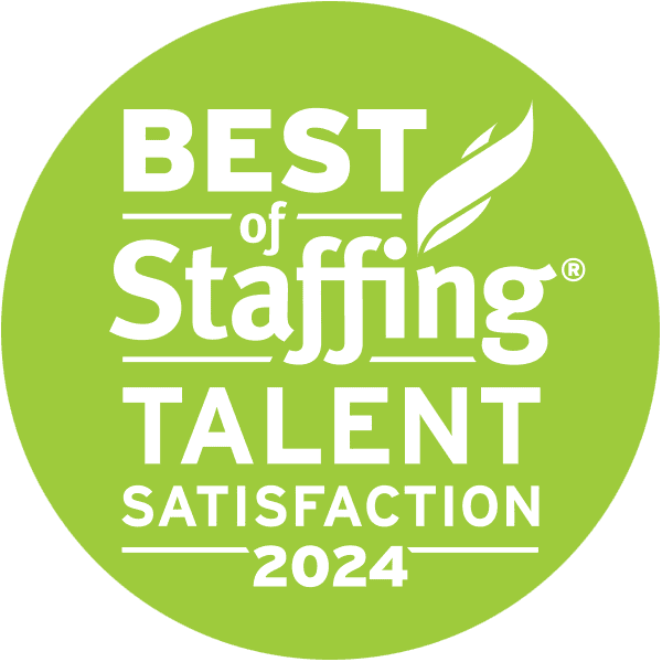 Award badge for Best of Staffing Talent Satisfaction 2024